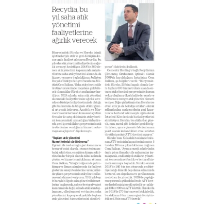 recydia_bu_yıl_saha_atık_yonetimi_faaliyetlerine_ağırlık_verecek___dunya_gazetesi_aliağa_eki